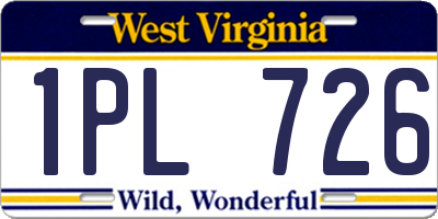 WV license plate 1PL726