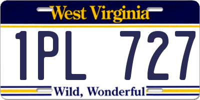 WV license plate 1PL727