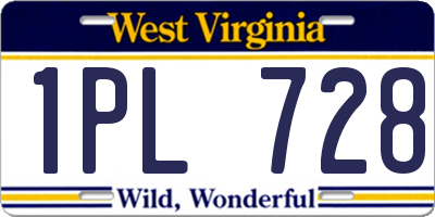 WV license plate 1PL728