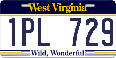 WV license plate 1PL729