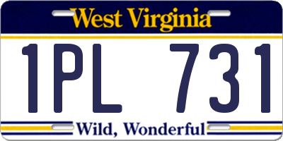 WV license plate 1PL731