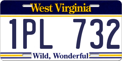 WV license plate 1PL732