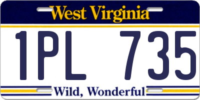 WV license plate 1PL735