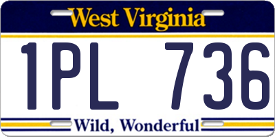 WV license plate 1PL736
