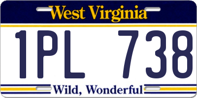 WV license plate 1PL738