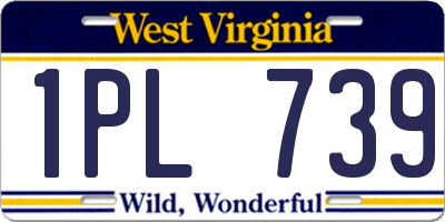 WV license plate 1PL739