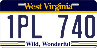 WV license plate 1PL740