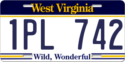 WV license plate 1PL742