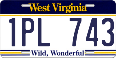 WV license plate 1PL743