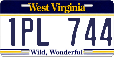 WV license plate 1PL744