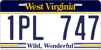 WV license plate 1PL747
