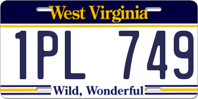 WV license plate 1PL749