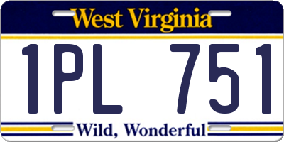 WV license plate 1PL751