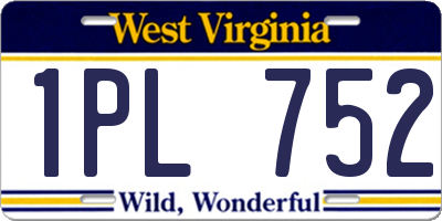 WV license plate 1PL752