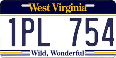 WV license plate 1PL754