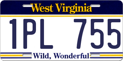 WV license plate 1PL755