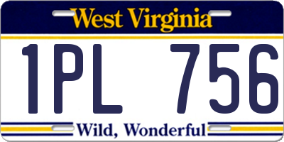 WV license plate 1PL756