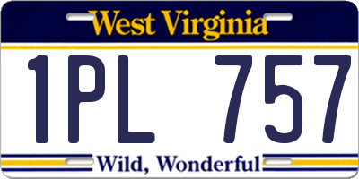 WV license plate 1PL757