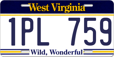 WV license plate 1PL759