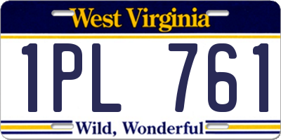 WV license plate 1PL761