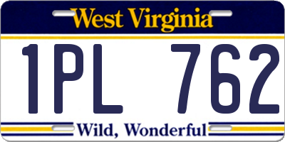 WV license plate 1PL762