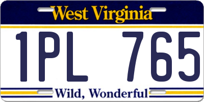 WV license plate 1PL765