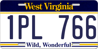 WV license plate 1PL766