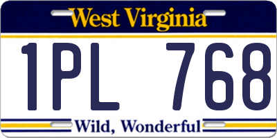 WV license plate 1PL768