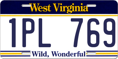 WV license plate 1PL769