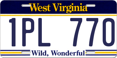 WV license plate 1PL770