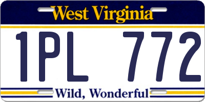 WV license plate 1PL772