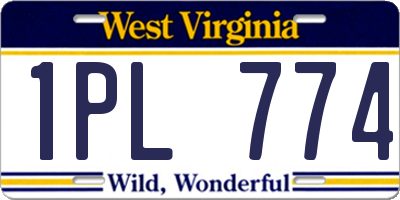 WV license plate 1PL774