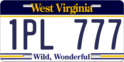 WV license plate 1PL777