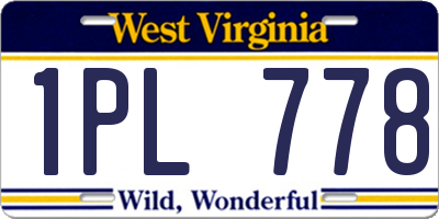 WV license plate 1PL778