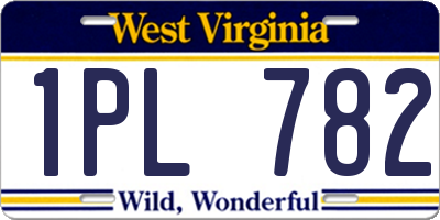 WV license plate 1PL782