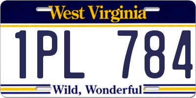 WV license plate 1PL784