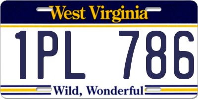 WV license plate 1PL786