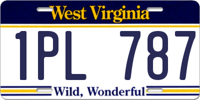 WV license plate 1PL787