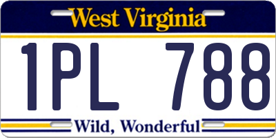 WV license plate 1PL788