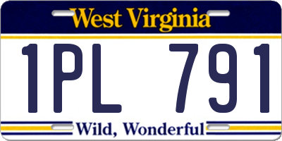 WV license plate 1PL791