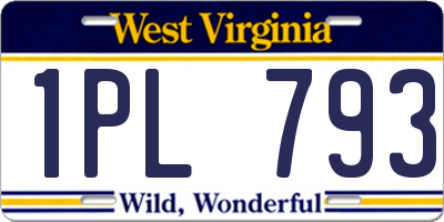 WV license plate 1PL793