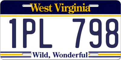 WV license plate 1PL798