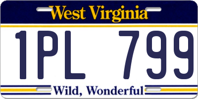 WV license plate 1PL799
