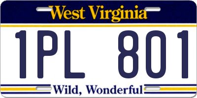 WV license plate 1PL801