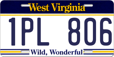 WV license plate 1PL806