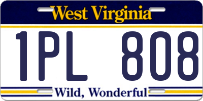 WV license plate 1PL808