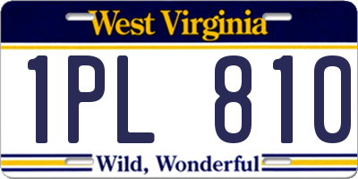 WV license plate 1PL810
