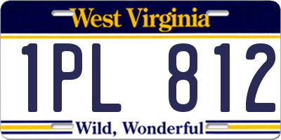 WV license plate 1PL812