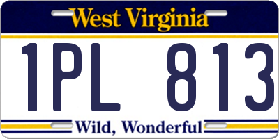 WV license plate 1PL813