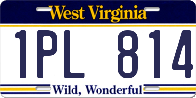 WV license plate 1PL814